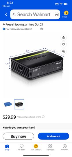 TRENDNET 5 Port 10/100 Mbps Green Net Switch 