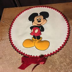 Vintage Disney Mickey Mouse Needlepoint Cross Stitch 18x20 In