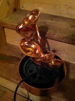 Tabletop hammered brass fountain