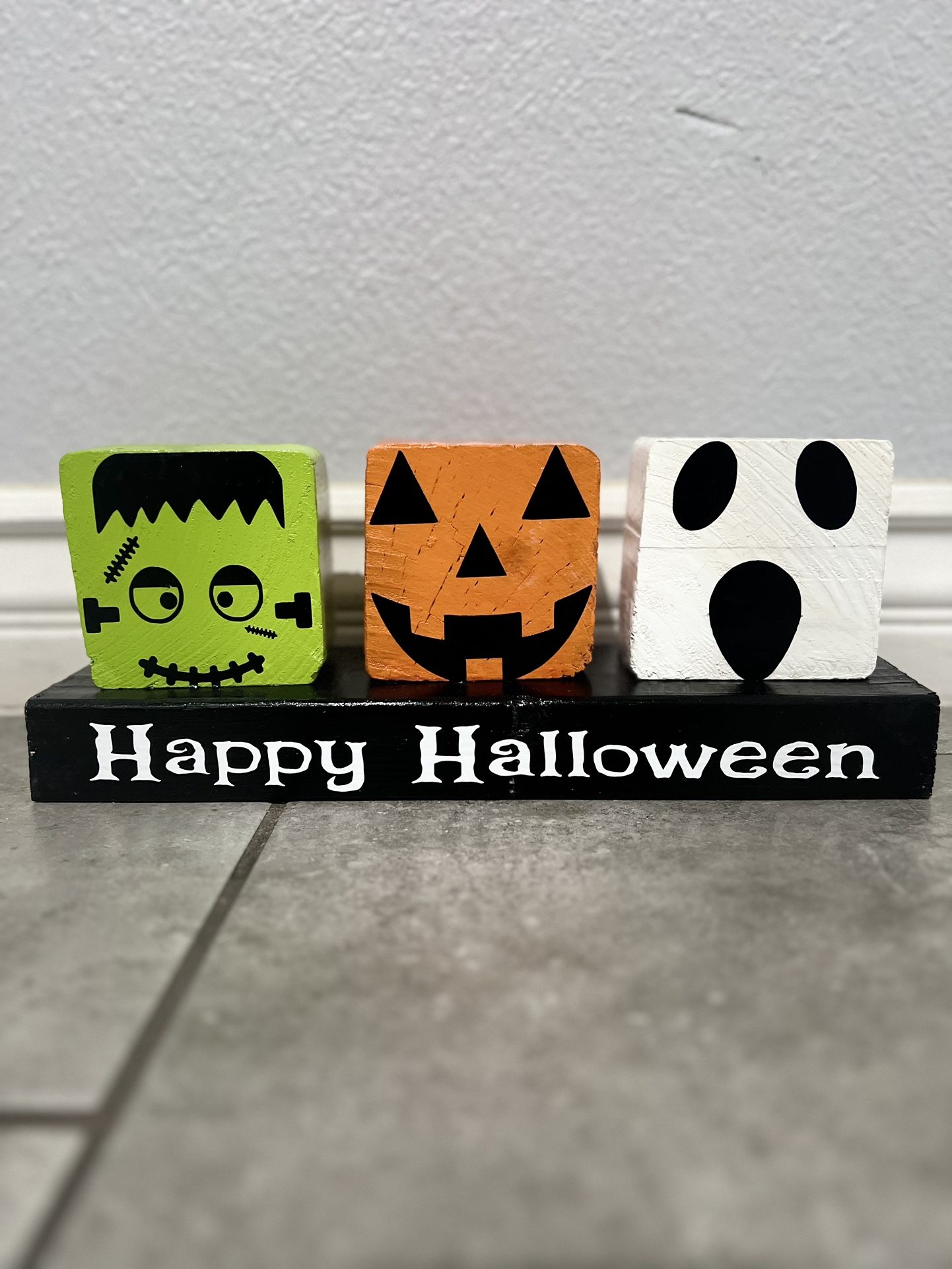 Handcrafted Halloween Decor Blocks