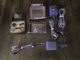 Atomic Purple Game Boy Color Bundle - Tested Working + Purple Chargers, Case & Light - Clean