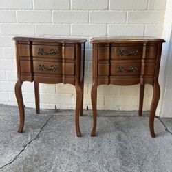 Pair of Vintage French Provincial Style Nightstands 