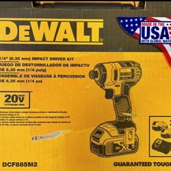 New DEWALT DCF885M2 Cordless 20V Impact Driver Kit