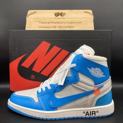 O.FF-WHITE× J.ordan Air Jordan 1  Retro High OG ''UNC''