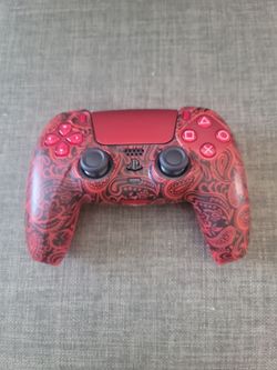 Sony PlayStation 5 DualSense Wireless Controller -  Custom Red Paisley Skin