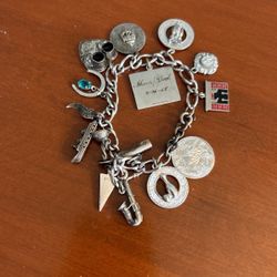 Vintage Sterling Silver Charm Bracelet 