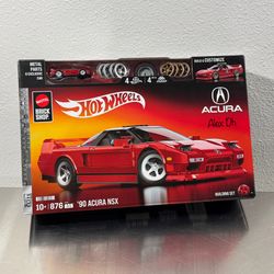 MATTEL BRICK SHOP '90 ACURA HONDA NSX 1:16 MODEL RED HOT WHEELS ELITE 876PCS lego customize rays volk te37 jdm rhd Ihd jft17