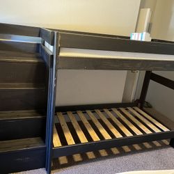 Twin Bunk Bed With Staircase 
