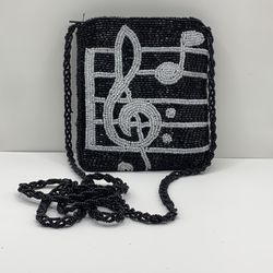Beaded Musical Treble Clef Note Purse
