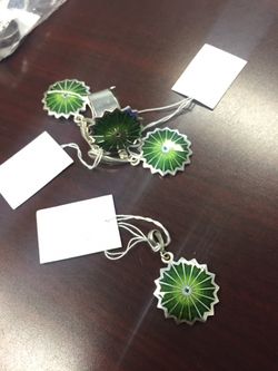 Women's Sterling Silver .925 Earrings , Pendant , and Ring Jewelry Set