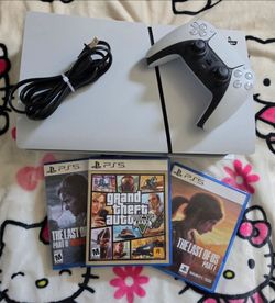 PS5 Console with Controller and 3 Games