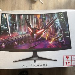 Alienware - AW3225QF 31.6" QD-OLED Curved 4K UHD 240Hz .03-ms G-SYNC Compatible Gaming Monitor with HDR (HDMI, USB-C) - Lunar Light