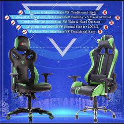  body hugging designt backrest 4D racing game chair-green /yellow 