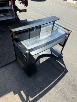 Black Glass Computer Desk / Workstation