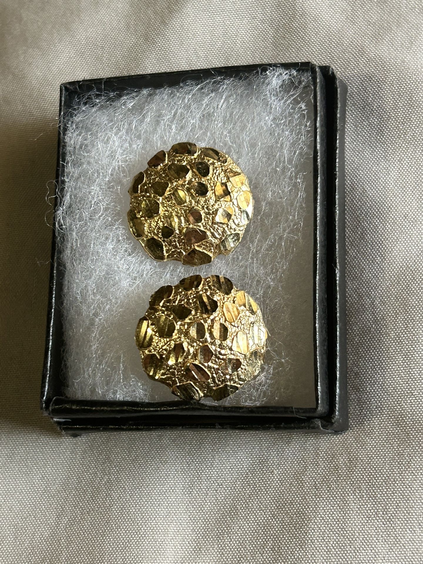 Xl 10k Gold Nugget Earrings