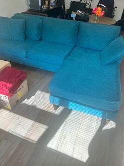 Teal Sectional Sofa With Chaise