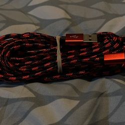 10ft iPhone Red And Black Charger