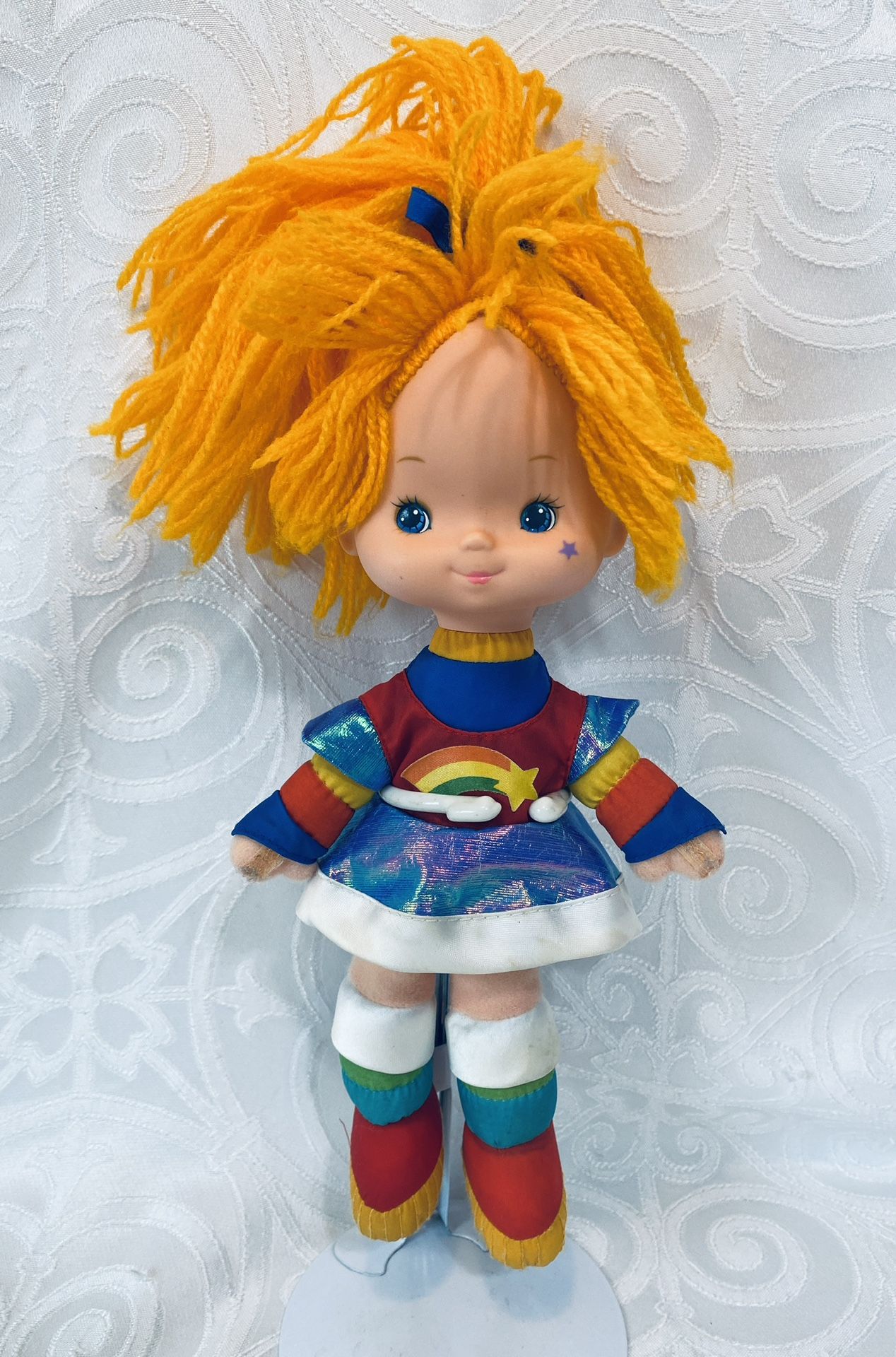 Vintage RAINBOW BRITE DOLL 11" Hallmark Mattel 1983 Original Dress Hair Tie EUC