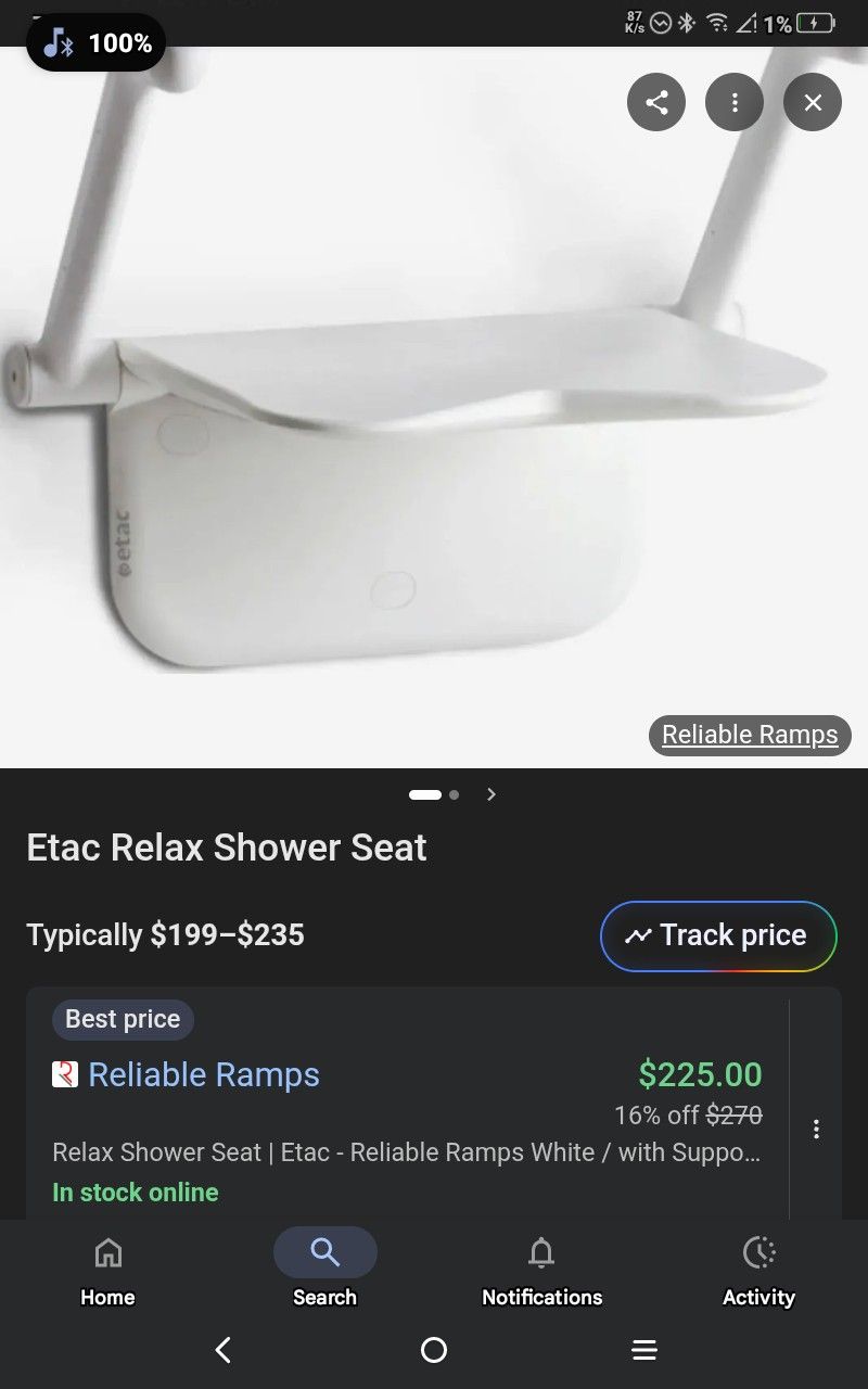 Etac Relax Shower Seat (Hospital Approved)