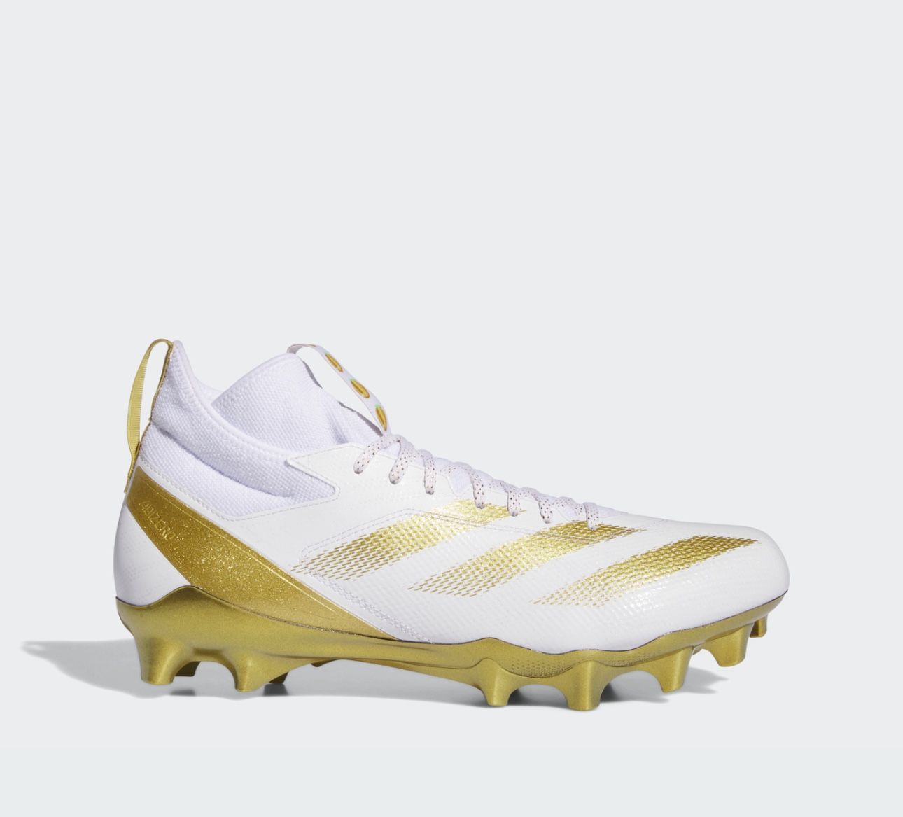 Men's Adidas Size 13 Adizero Impact Gold and White Cleats