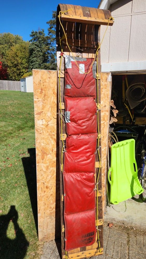Toboggan 8 Foot Wooden with Padded Seats