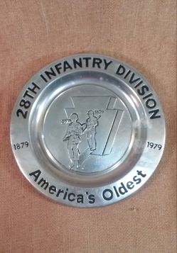Vintage 28th Infantry Division Pewter Plate