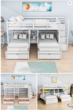 Triple Bunk Bed - 1 Double, 2 Twins