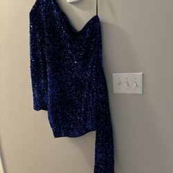 NEW Beautiful Royal Blue Asymmetrical Prom Or Party Dress