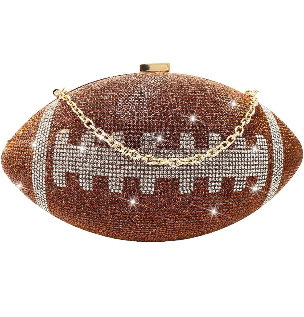 Football Purse with Rhinestones Bling Glitter for Women Evening Football Shape Bag Purse New !!