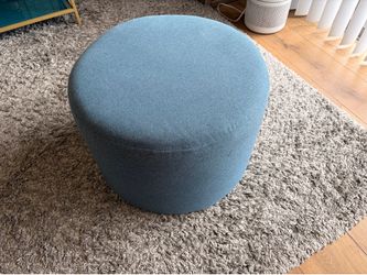 22” Blue Pouf Ottoman