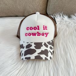 Cool it cowboy trucker hat, brand new without tag