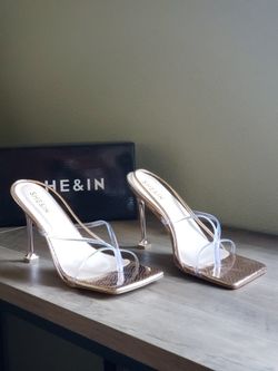 Square Toed Stiletto Sandal Size 9