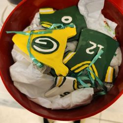 Christmas ornaments of the green bay packers