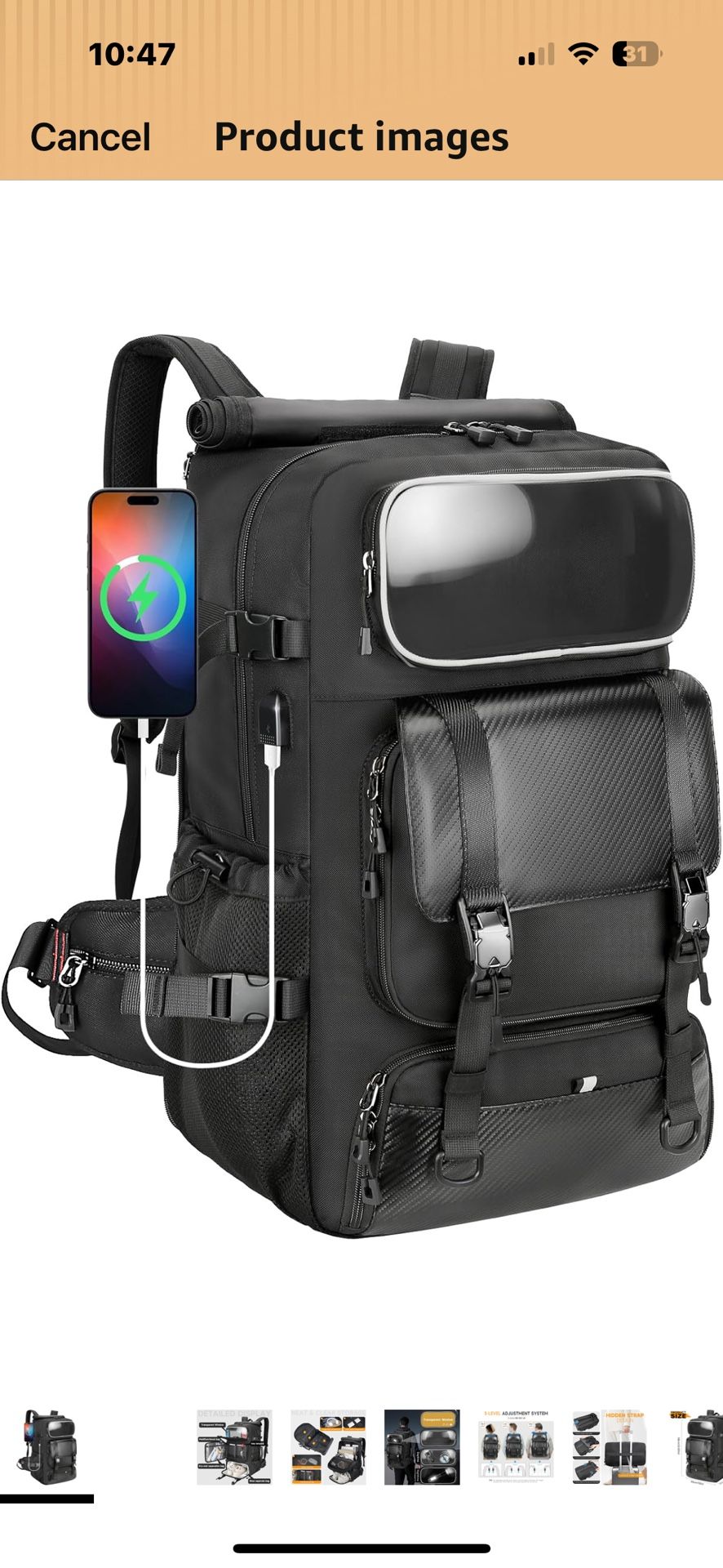 Brand New Travel Backpack, Carry-On, Hiking, Etc. Adjustable Length, Shoe Compartment, Waterproof 
