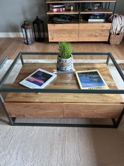 West Elm Box Frame Storage Coffee Table