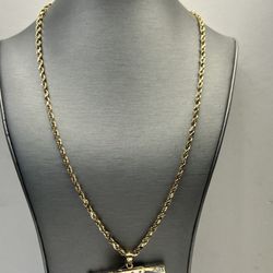 Gold Chain 14k 24inches With Charm 14k