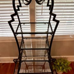 French Glass And Metal Étagère Shelf