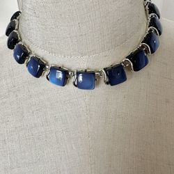 Coro Vintage Blue Moon Glow Choker Necklace