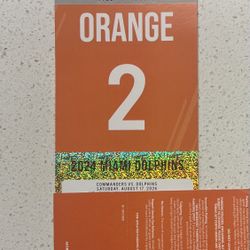 2024 Miami Dolphins Orange Parking Pass 