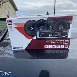 New Dual Bluetooth Car Audio System With Speakers 