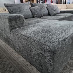 Gray L-Shaped Sectional – Same-Day Delivery