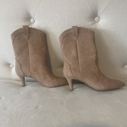 DV Tan Faux Leather Western Booties