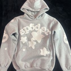 Grey Sp5der Hoodie Size M 