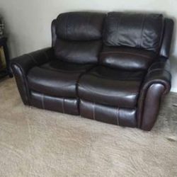 Gently Used Leather Reclining Loveseat 