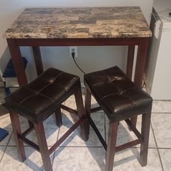 Kitchen Table  With The Two Stools