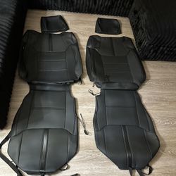 DrCarNow Toyota Tundra CrewMax Seat Covers 2014-2021 Black Leather