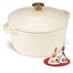 Overmont Enameled Cast Iron Dutch Oven - 4.5QT