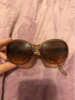 brown y2k rhinestone sunglasses