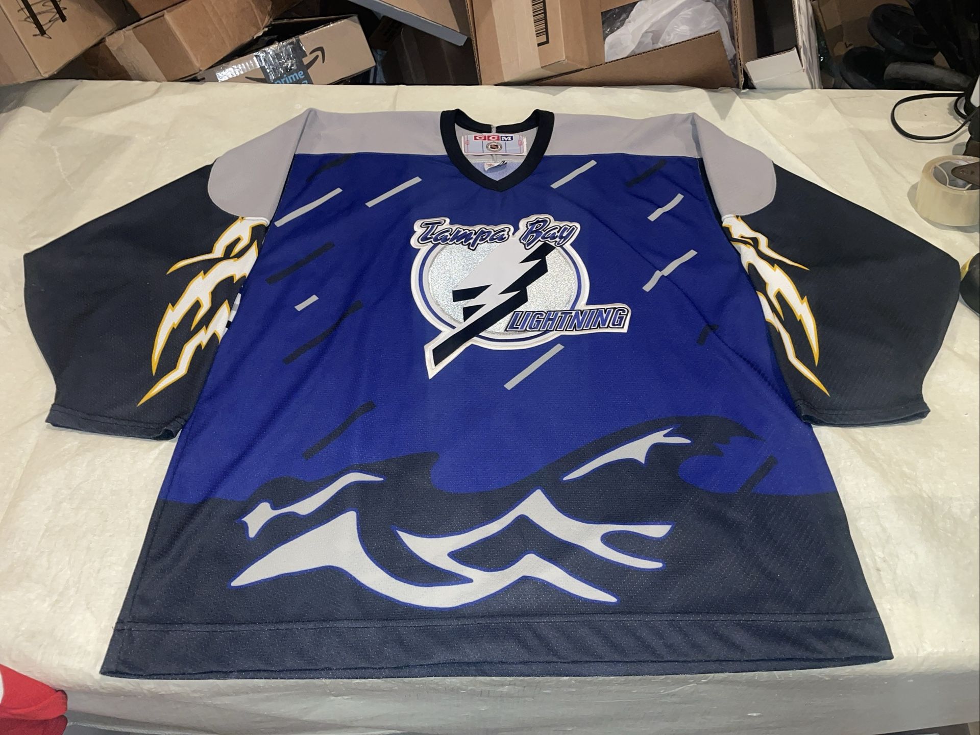 Tampa Bay Lightning Storm Ccm Alternate 3rd Jersey Clean Mens Xl Mic 90s Vintage