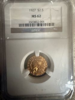 1927 $2.5 Indian head quarter eagle gold coin